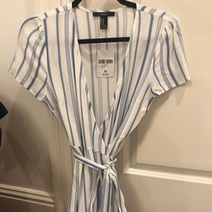 Blue and white dress